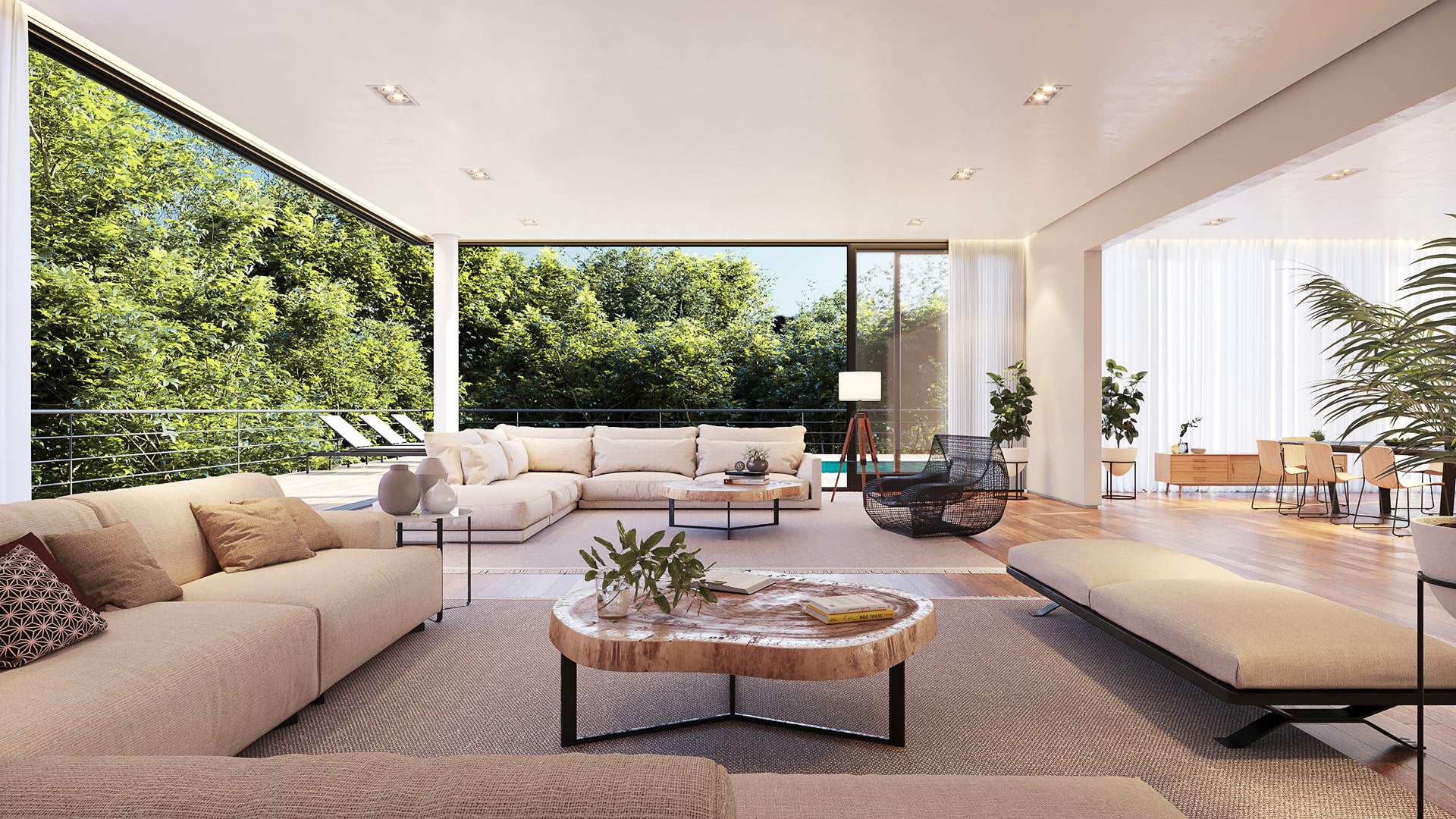 Interior Living room 3D Rendering